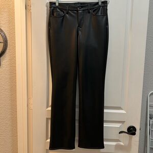 NYDJ Black Faux Leather Straight Leg Pants